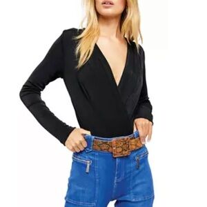 Free People New Turnt Bodysuit in Black. Size L
